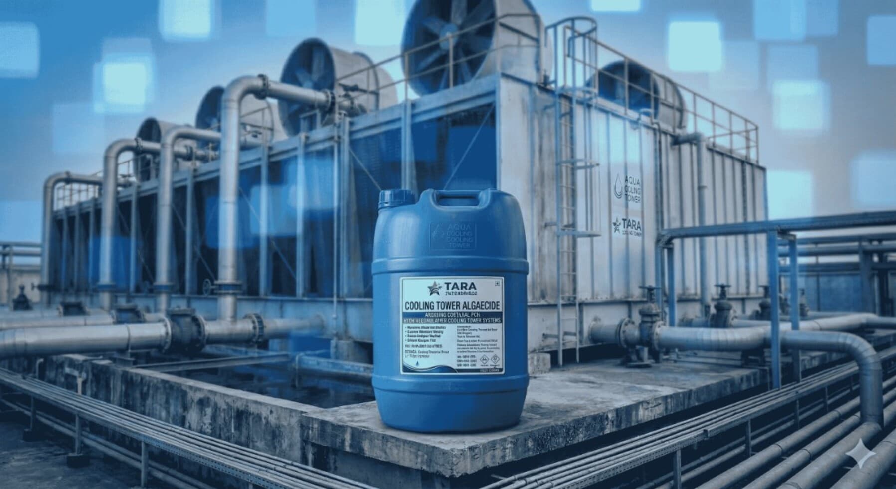 Industrial Cooling Tower Algaecide and Biocide Chemical Solutions