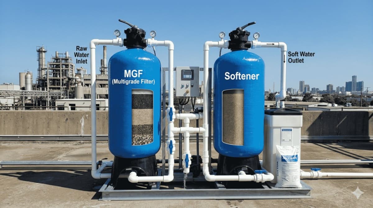 Industrial water softener plant for boiler and cooling tower in Baddi Himachal Pradesh